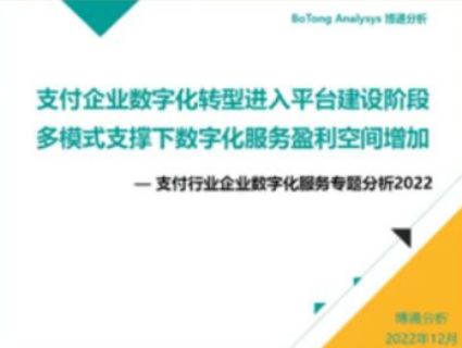 支付行业企业数字化服务专题分析